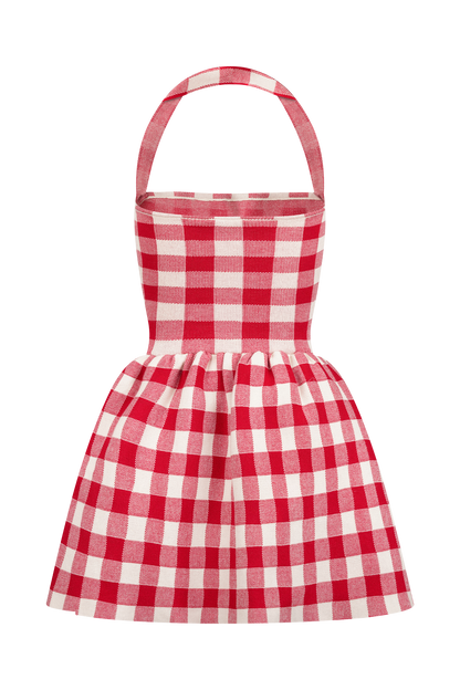 Mini-robe en jersey à bretelles Lindsay - carreaux rouges