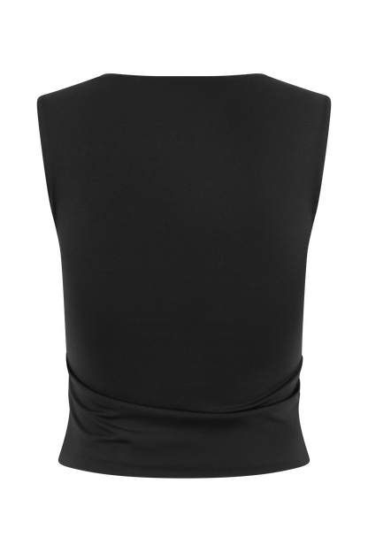 Top long en nylon recyclé Linley - Noir