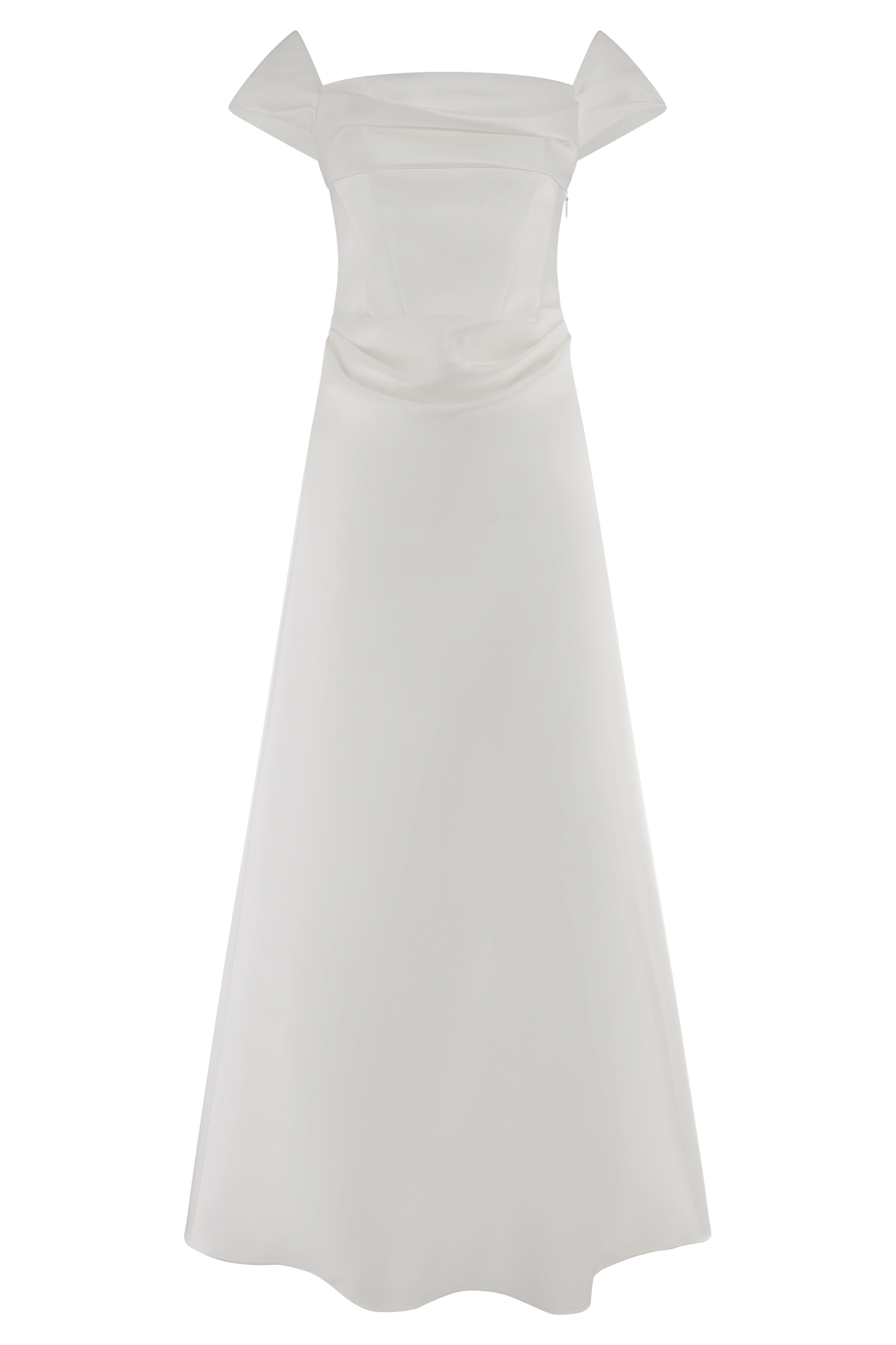 Robe satinée à épaules dénudées Luna - Blanc