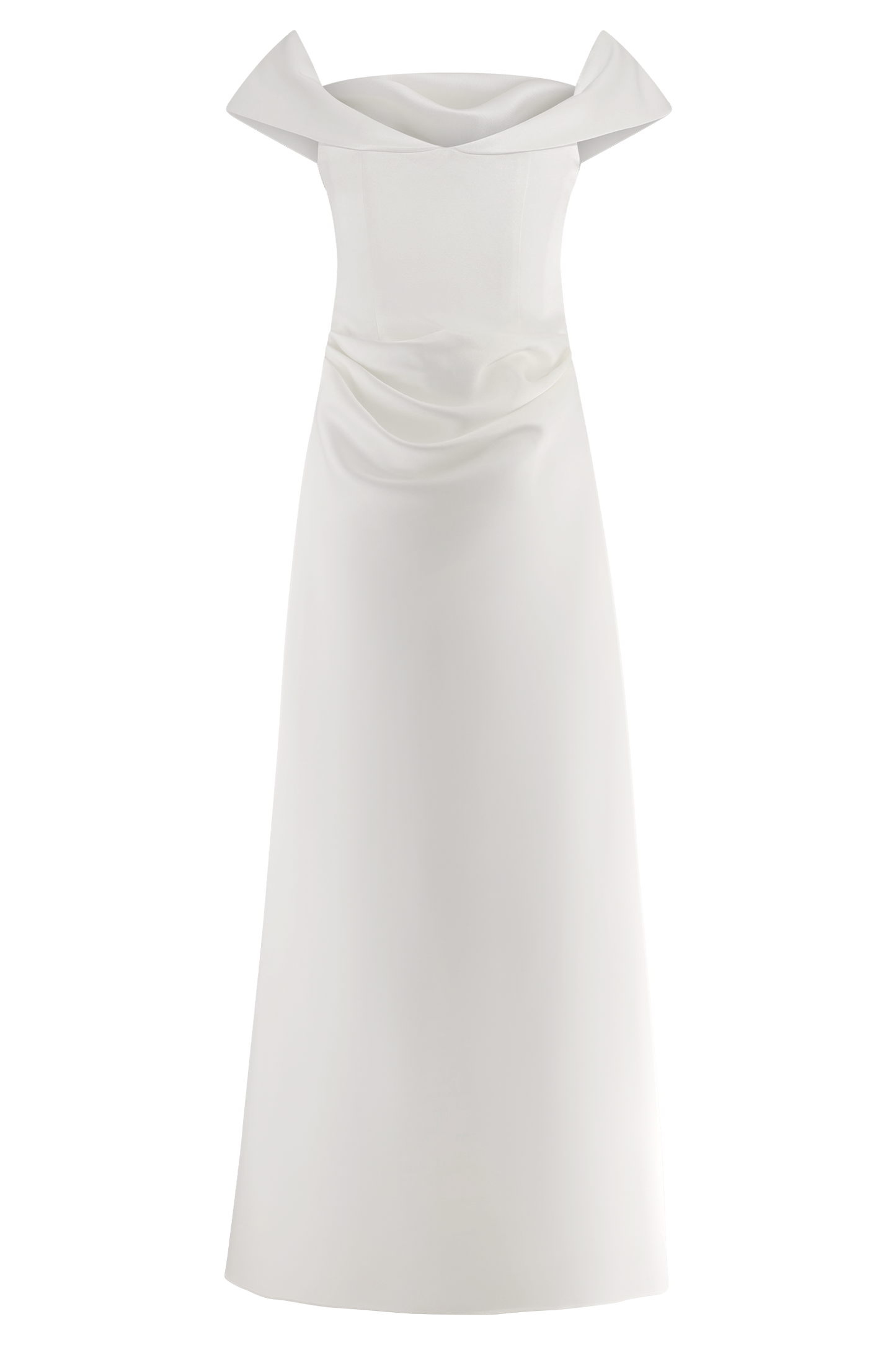 Robe satinée à épaules dénudées Luna - Blanc