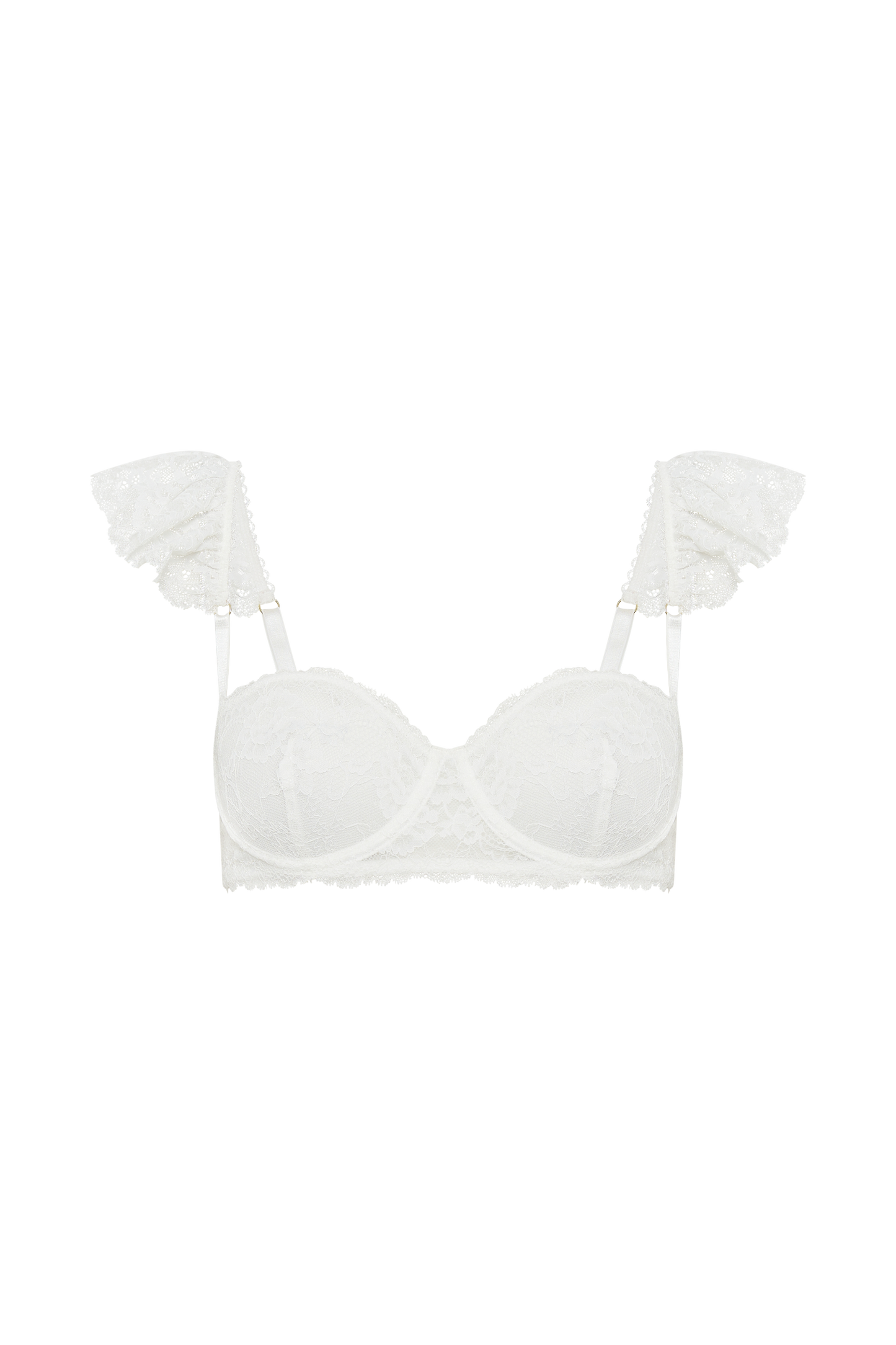 Soutien-gorge à volants en dentelle Blaise avec armatures - Blanc