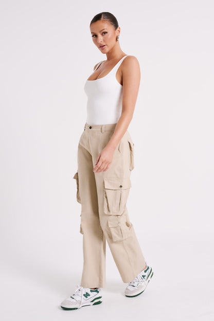 Bodysuit Charlie en nylon recyclé avec col rond - Blanc