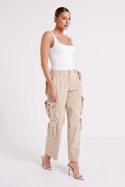 Bodysuit Charlie en nylon recyclé avec col rond - Blanc