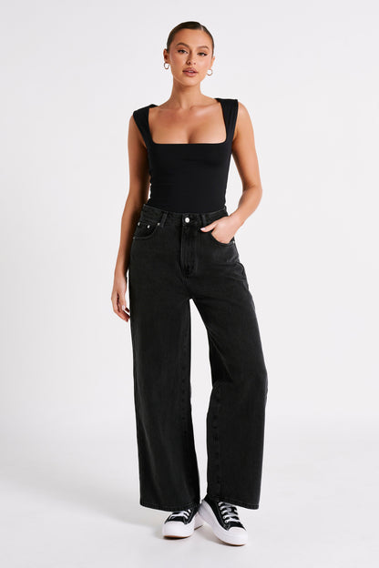 Top long en nylon recyclé Linley - Noir