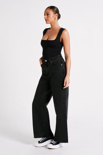 Top long en nylon recyclé Linley - Noir