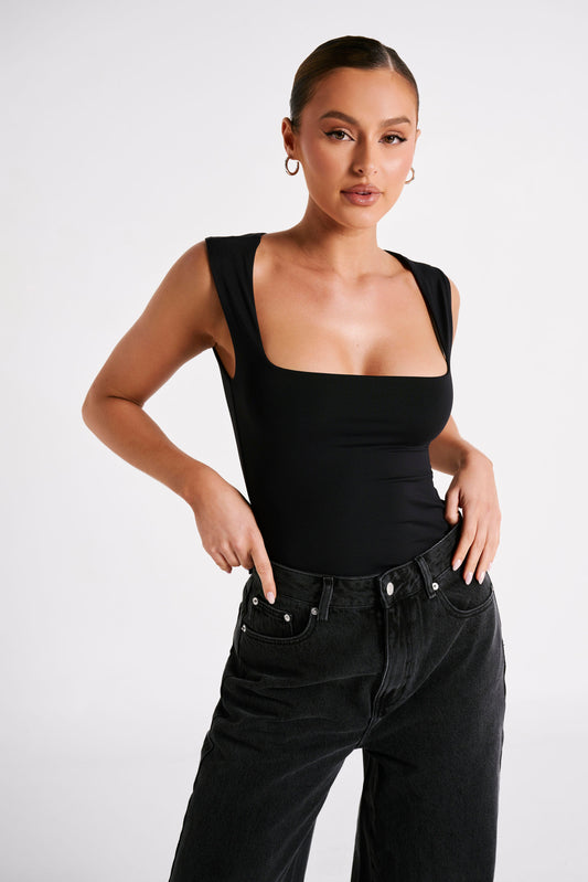 Top long en nylon recyclé Linley - Noir