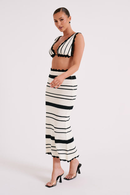Jadia Bralette Crochetee à Contraste - Noir/Blanc