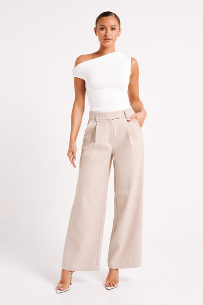 Top Alayna en nylon recyclé à volants - Blanc