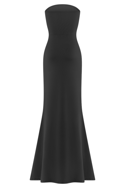 Robe Maxi Slinky sans Bretelles Madison - Noir