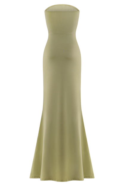 Robe Maxi Élastique Sans Bretelles Madison - SAGE