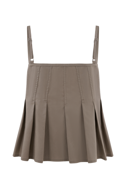 Mae, haut en coton - Brun-gris