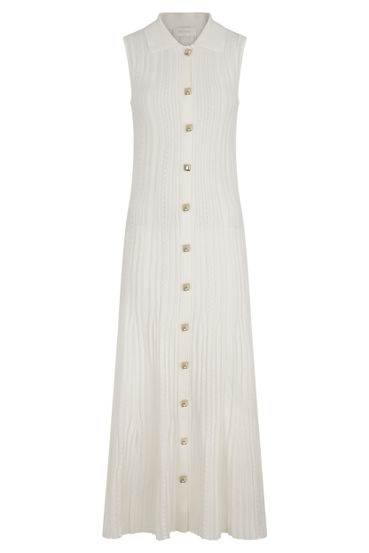 Robe mi-longue en jersey sans manches Margie - Blanc