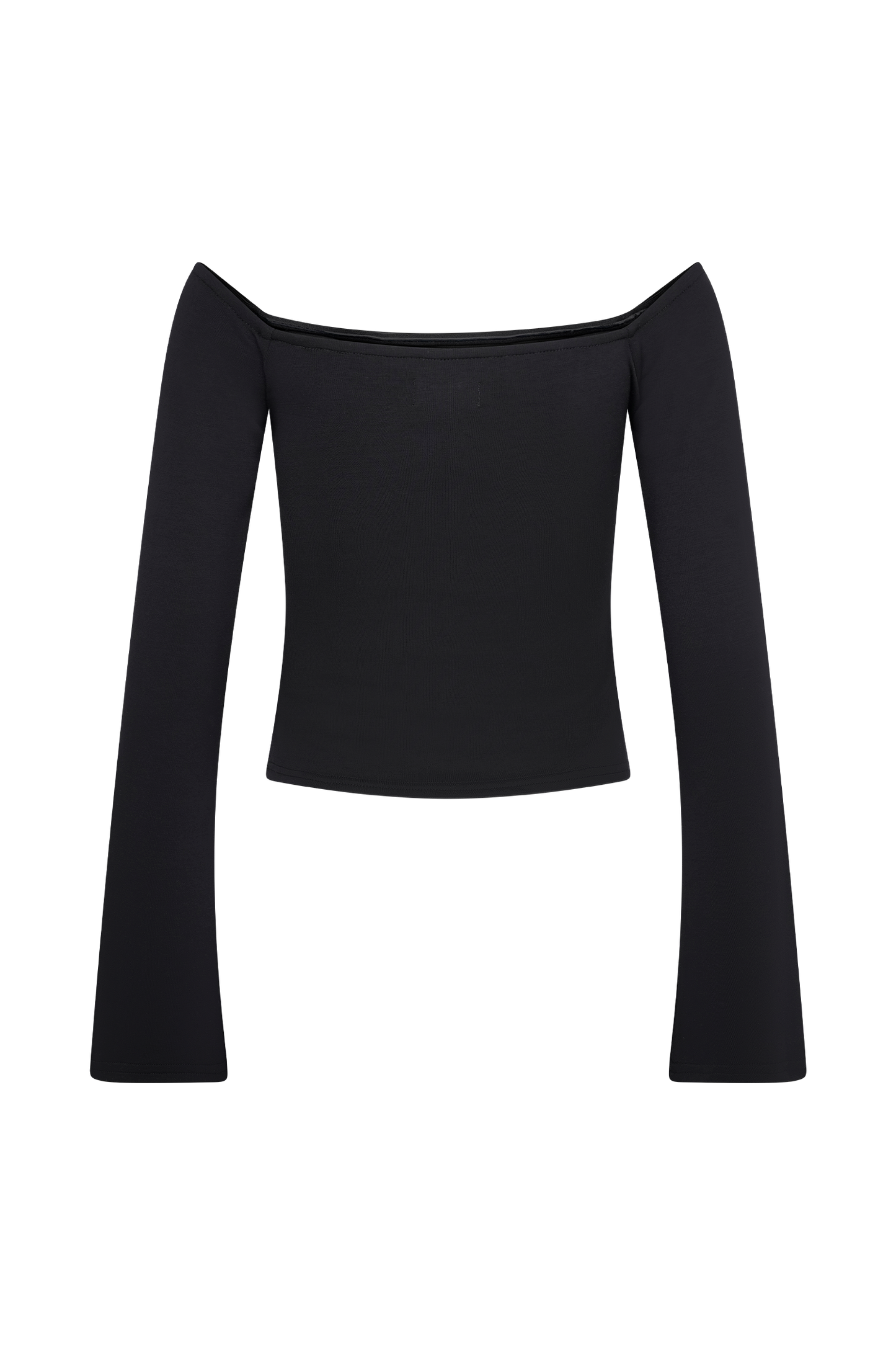 Top en jersey scuba contrasté Marlene - Noir/Blanc