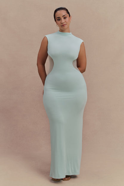 Robe Maxi Massie en Jersey et Maille - Lagoon