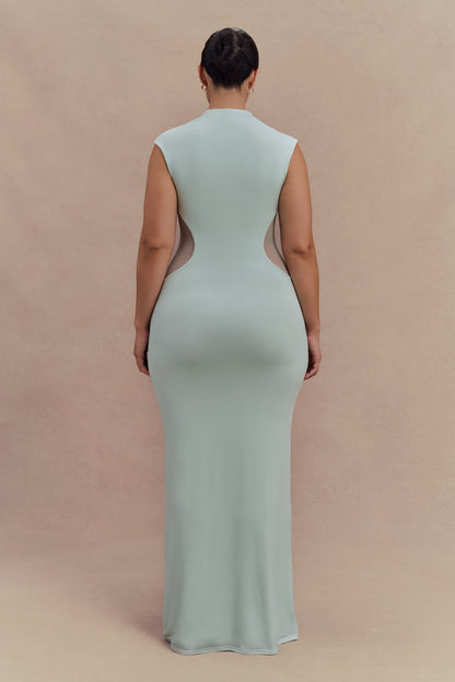 Robe Maxi Massie en Jersey et Maille - Lagoon