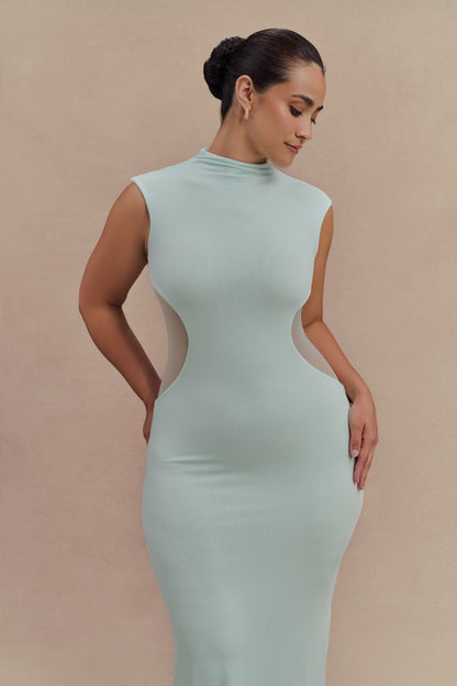 Robe Maxi Massie en Jersey et Maille - Lagoon