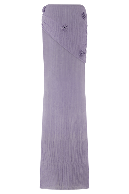 Jupe Maxi Tricotée Motif Orchidée Orianna - Orchidée