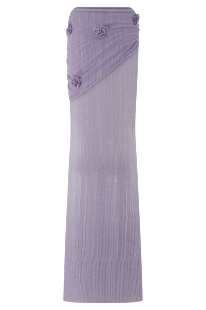 Jupe Maxi Tricotée Motif Orchidée Orianna - Orchidée