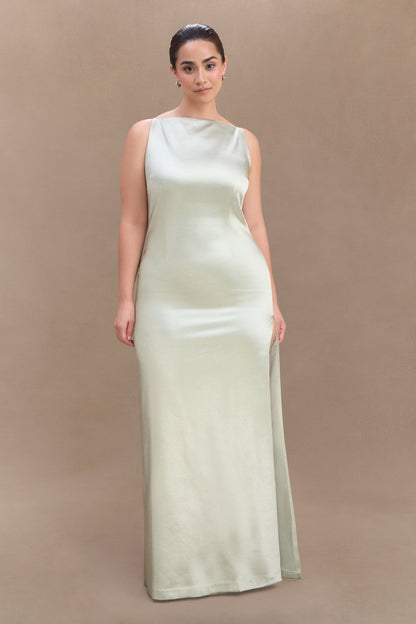 Robe maxi en satin violet sans manches - SAGE