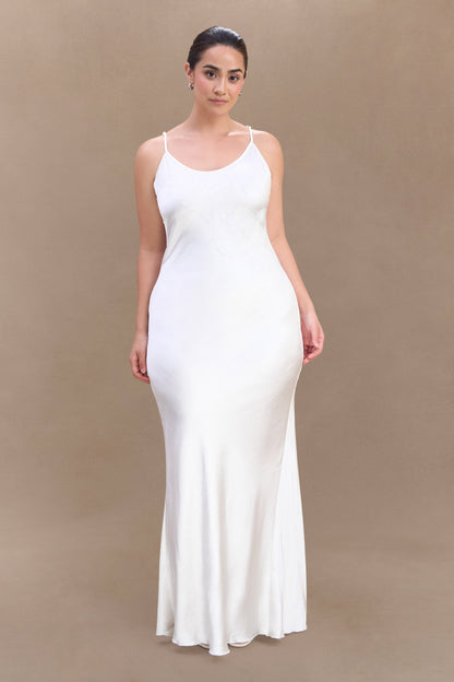 Robe Maxi en Satin Saylor - Ivoire