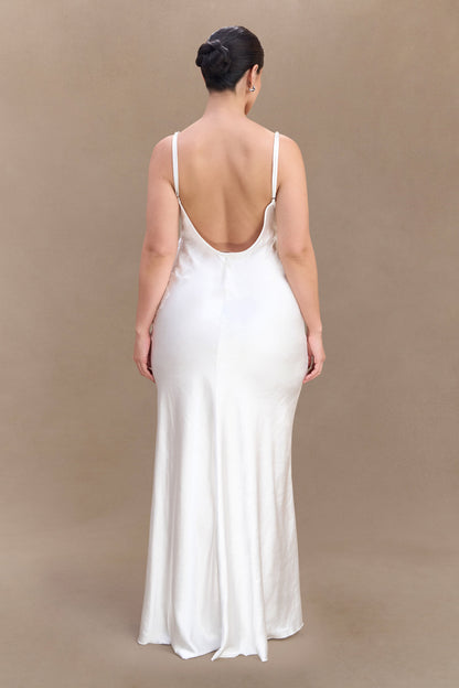 Robe Maxi en Satin Saylor - Ivoire