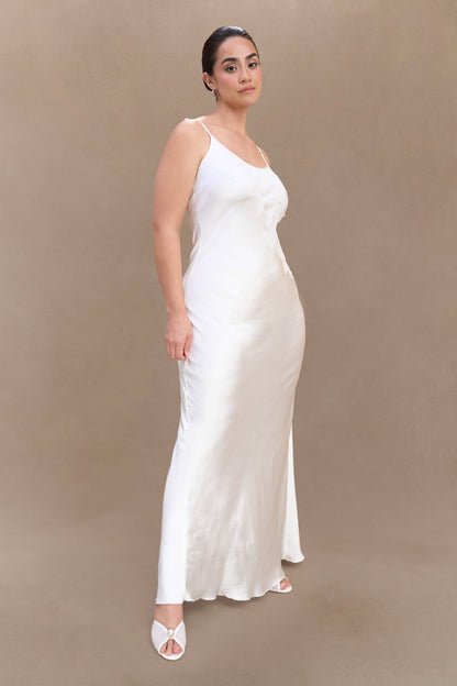 Robe Maxi en Satin Saylor - Ivoire