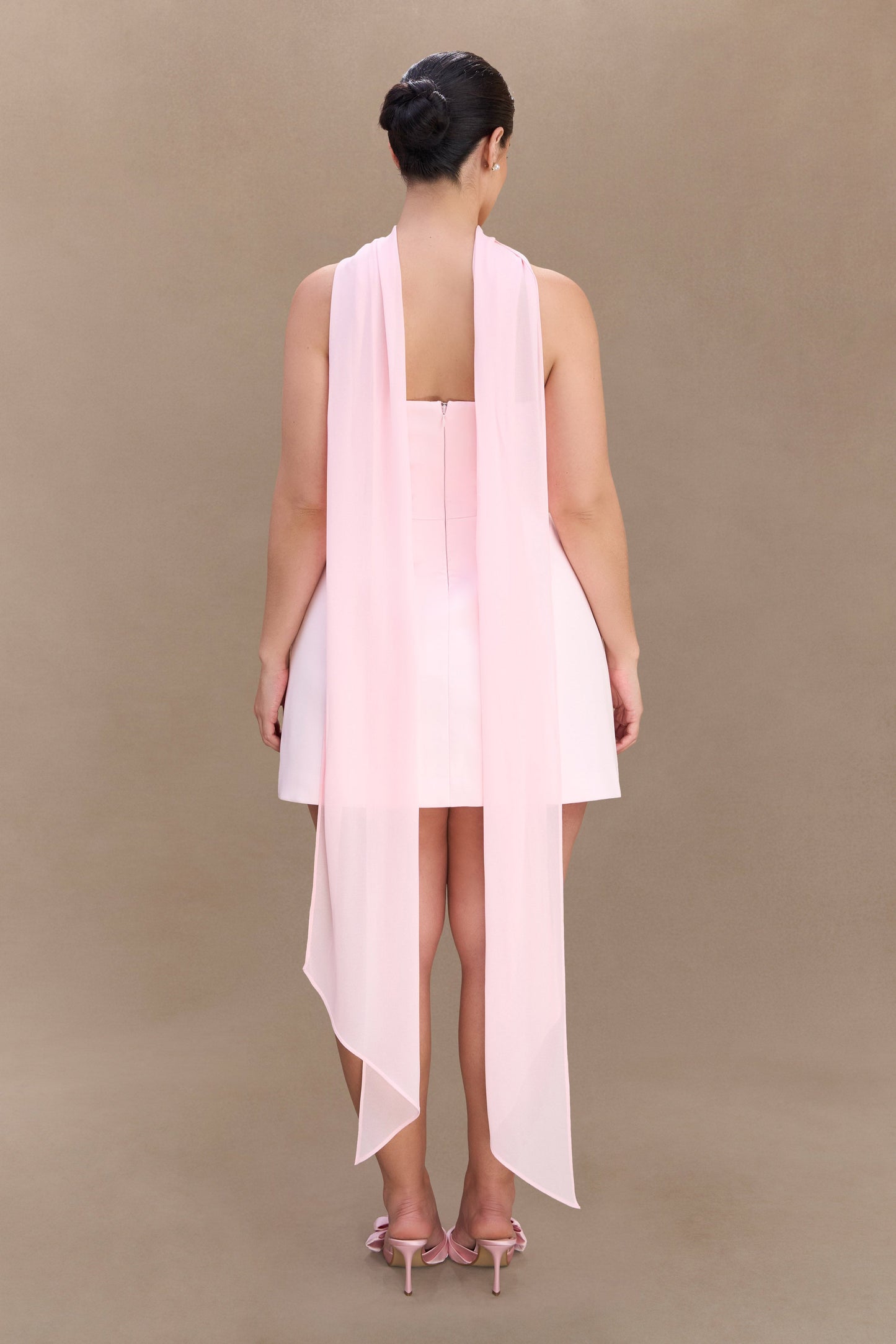Mini-robe tailleur sans bretelles Orellia - Rose tendre