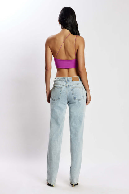 Crop top Montana à découpes et volants - Violet