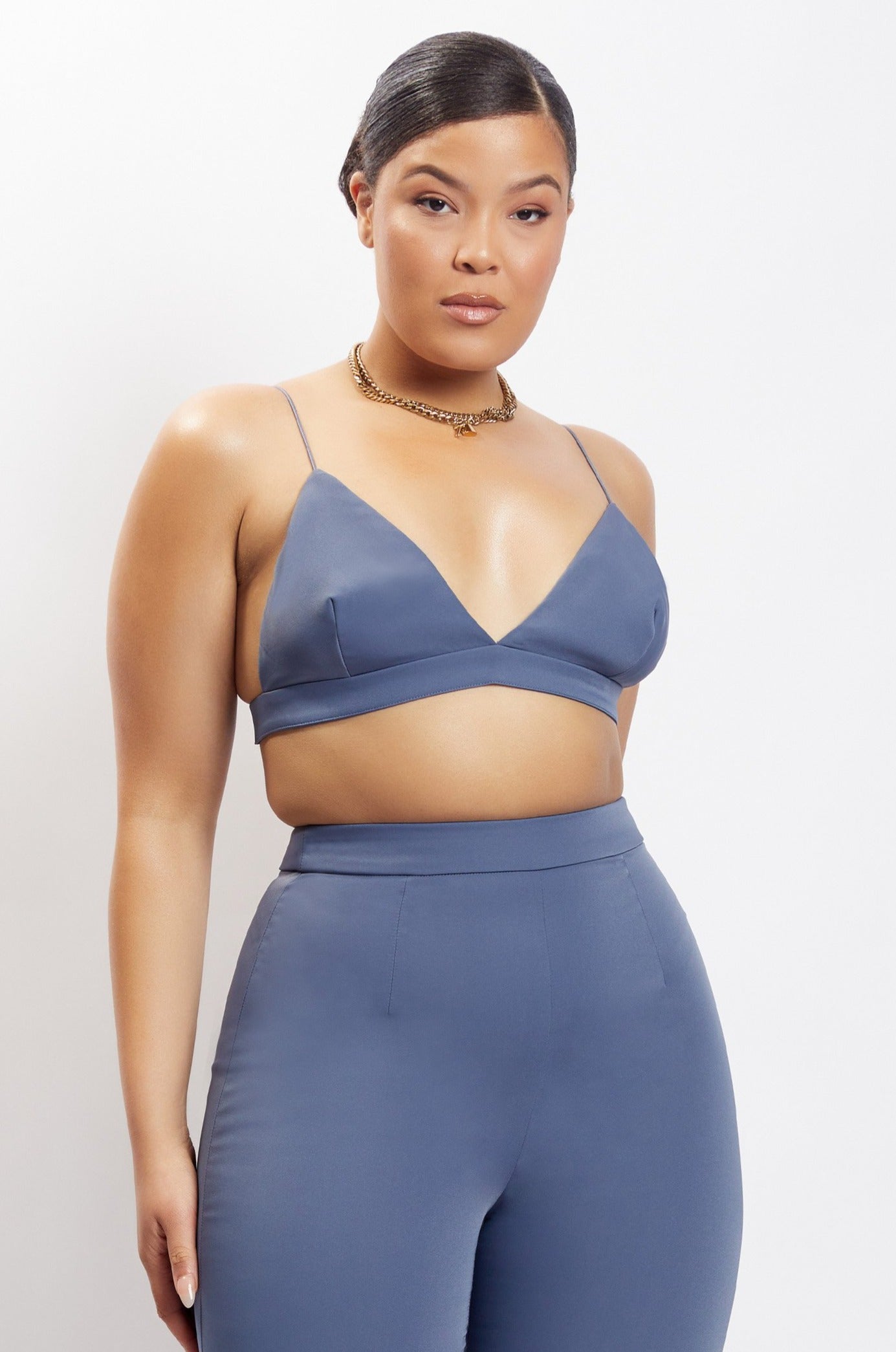Cynthia Triangle Bralette - Bleu acier