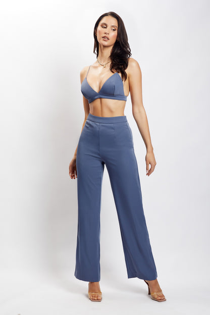 Cynthia Triangle Bralette - Bleu acier