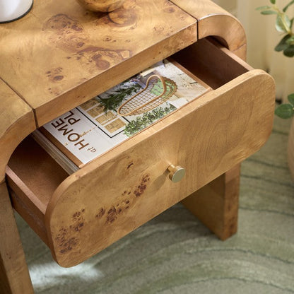 Table de chevet Hinata en bois naturel