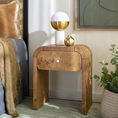 Table de chevet Hinata en bois naturel