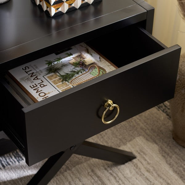 Table de chevet Sadie Wood en noir 
