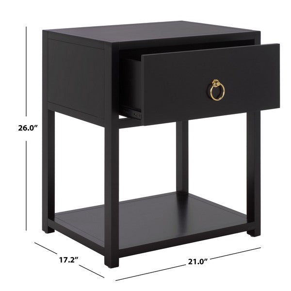Table de chevet Sadie Wood en noir