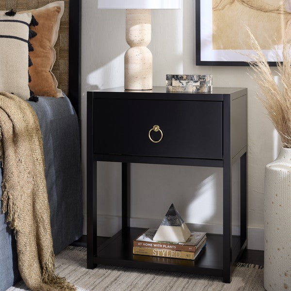 Table de chevet Sadie Wood en noir