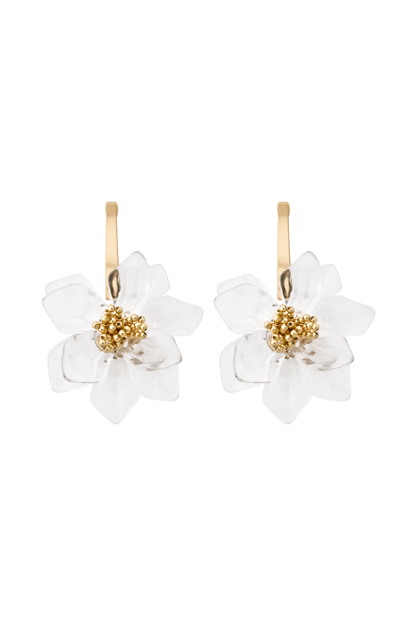 Boucles d'oreilles en forme de fleur en acrylique Naomi - Or