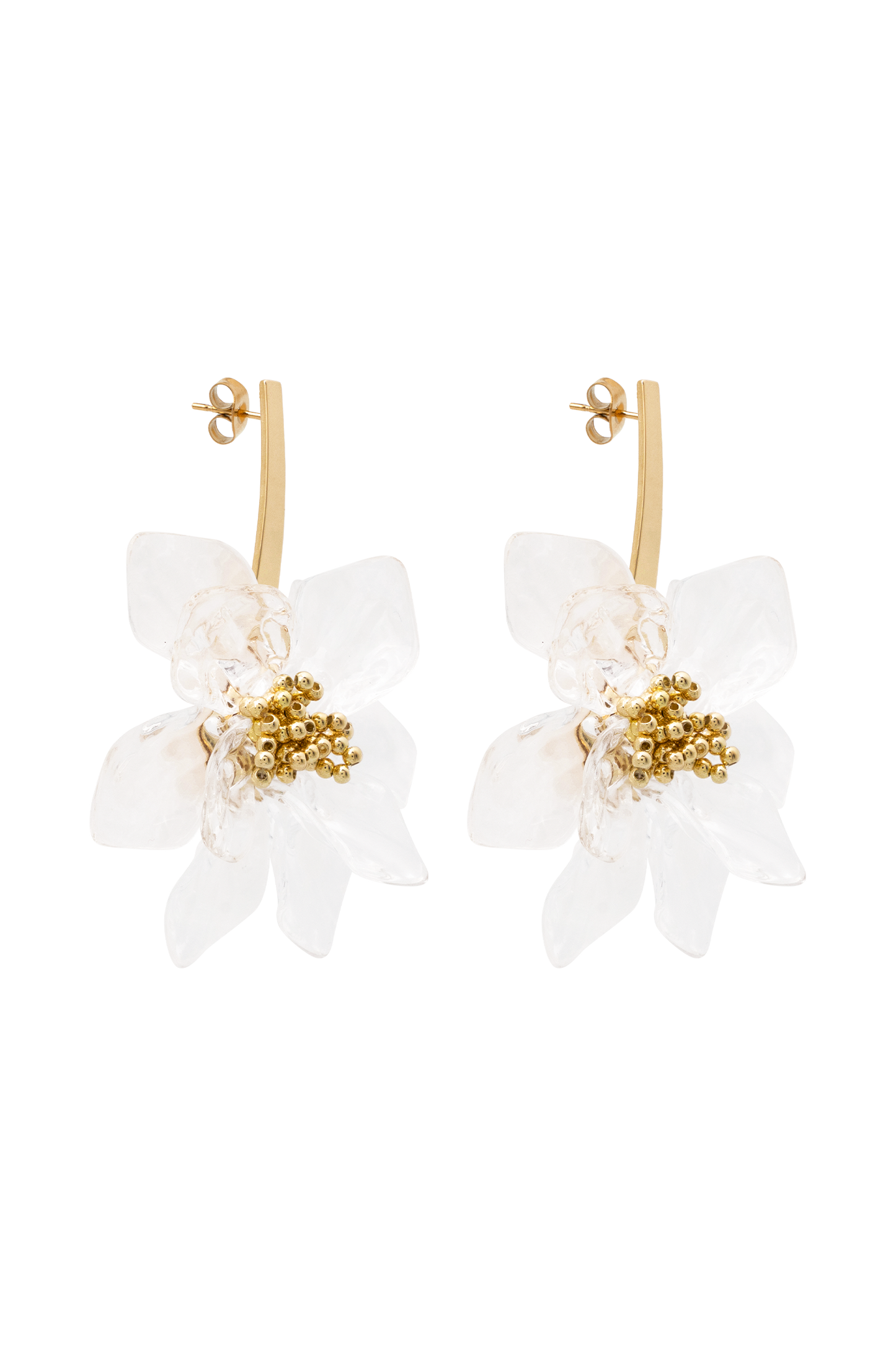 Boucles d'oreilles en forme de fleur en acrylique Naomi - Or
