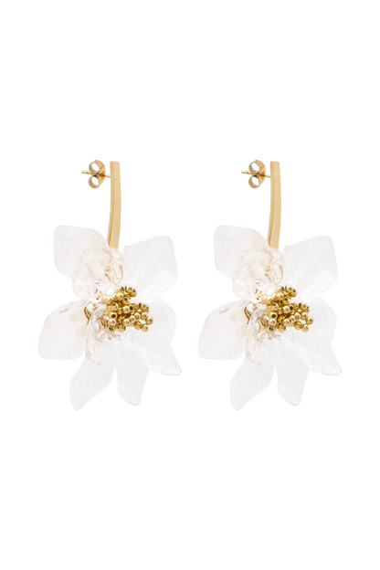 Boucles d'oreilles en forme de fleur en acrylique Naomi - Or