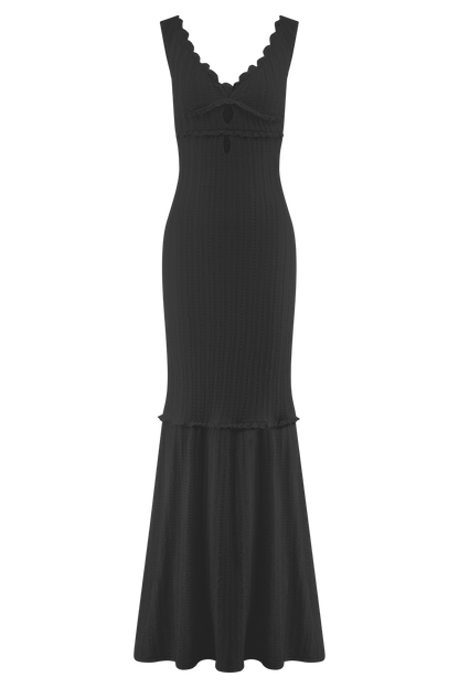 Robe Maxi Décolletée Natalie - Noir