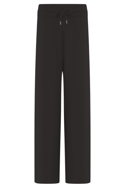 Pantalon large en tricot Natalya - Chocolat noir