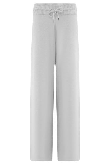 Pantalon large en tricot Natalya - Gris chiné