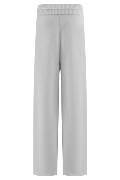Pantalon large en tricot Natalya - Gris chiné