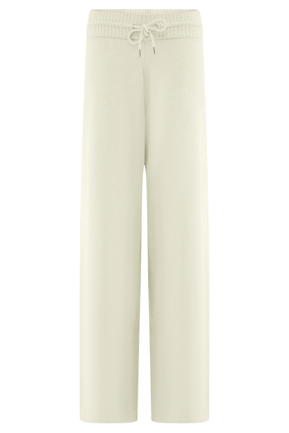 Pantalon large en tricot Natalya - Ivoire