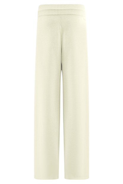 Pantalon large en tricot Natalya - Ivoire