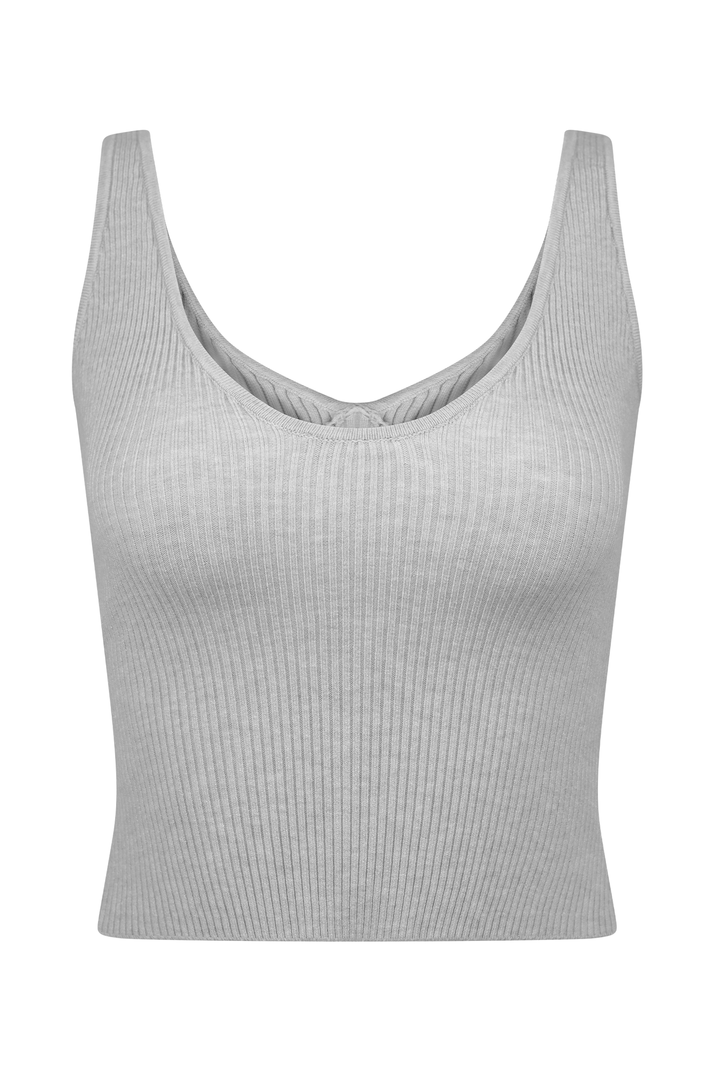 Débardeur côtelé en tricot Natalya - Gris chiné