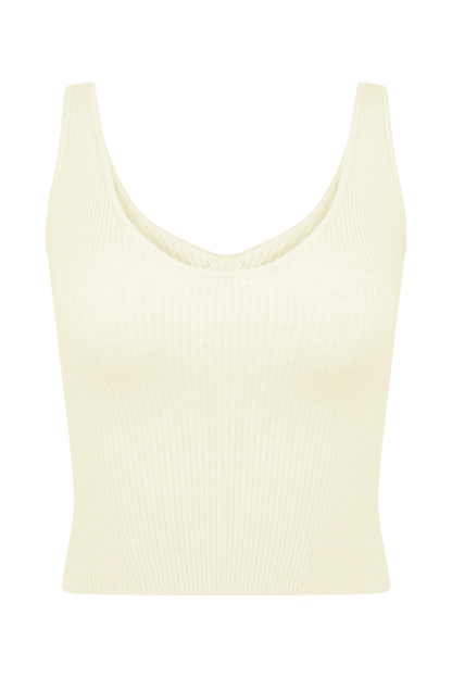 Débardeur côtelé en tricot Natalya - Ivoire