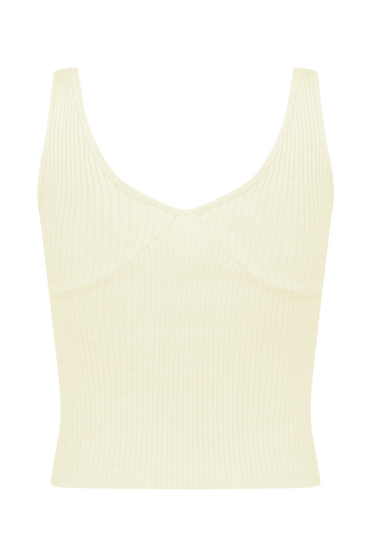 Débardeur côtelé en tricot Natalya - Ivoire
