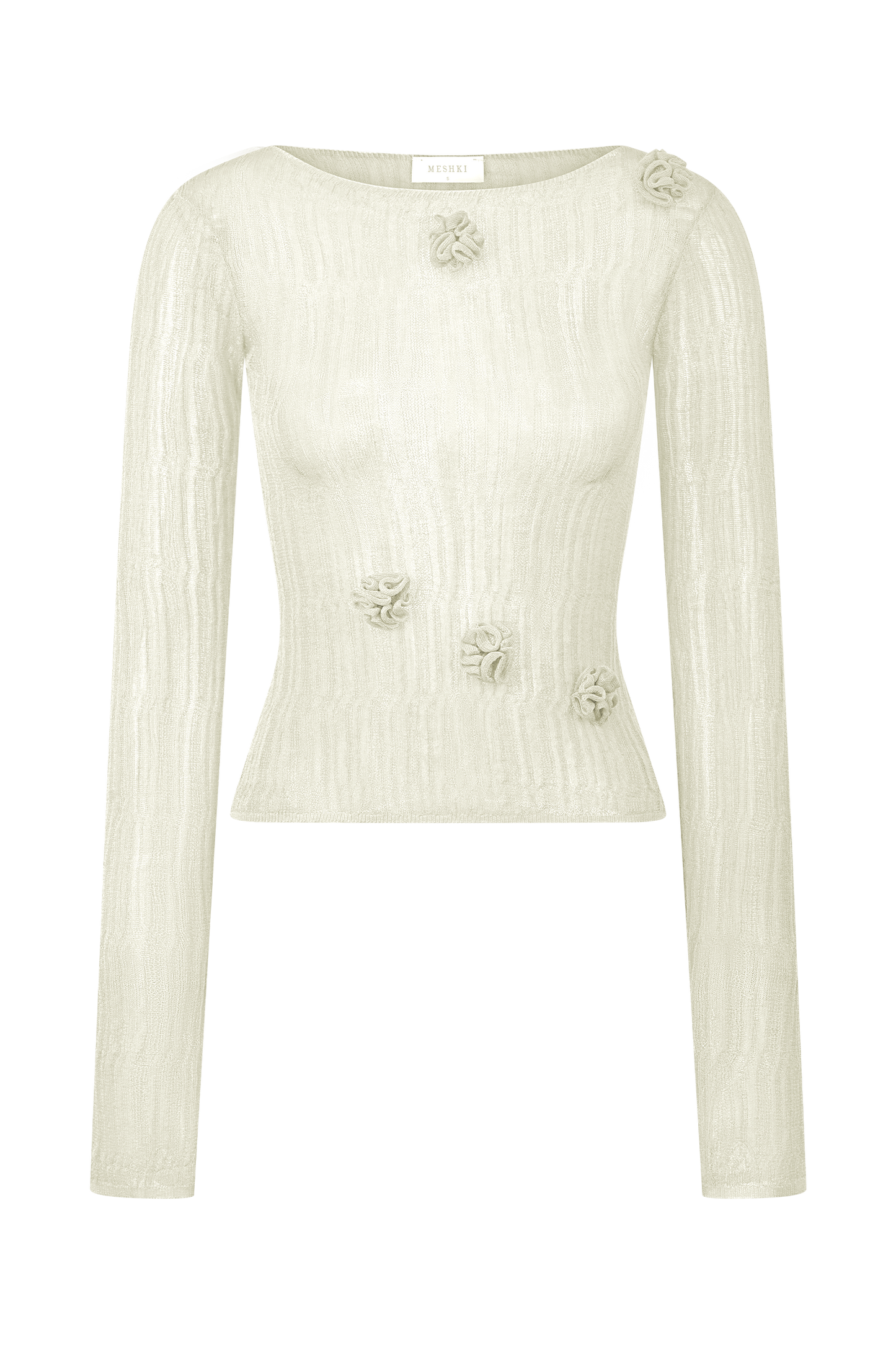 Top en tricot à manches longues Orianna Orchid - Ivoire