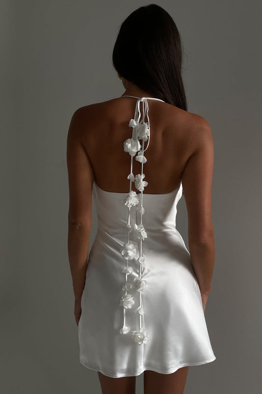 Mini-robe à col montant Otillie Rose - Blanc