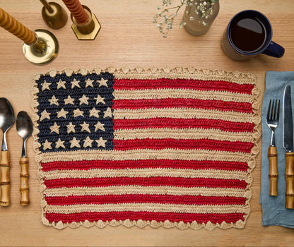 Sets de table Americana festonnés faits main - Lot de 4 - Motif élégant drapeau américain - Payton James X Tuckernuck